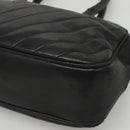 CHANEL V stitch Hand Bag Lamb Skin Black CC Auth bs24282-9