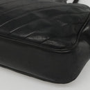 CHANEL V stitch Hand Bag Lamb Skin Black CC Auth bs24282-15