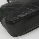 CHANEL V stitch Hand Bag Lamb Skin Black CC Auth bs24282-16