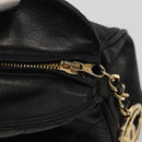 CHANEL V stitch Hand Bag Lamb Skin Black CC Auth bs24282-10