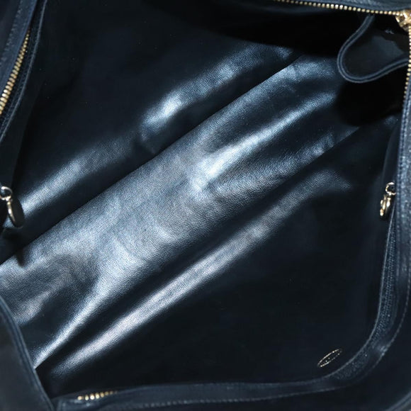 CHANEL V stitch Hand Bag Lamb Skin Black CC Auth bs24282