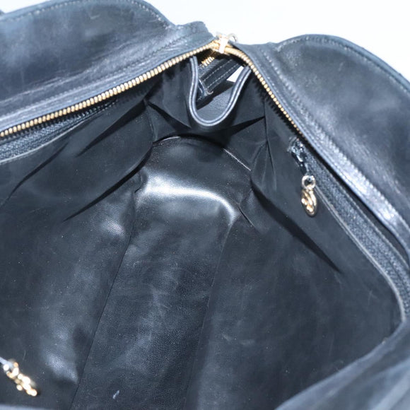 CHANEL V stitch Hand Bag Lamb Skin Black CC Auth bs24282