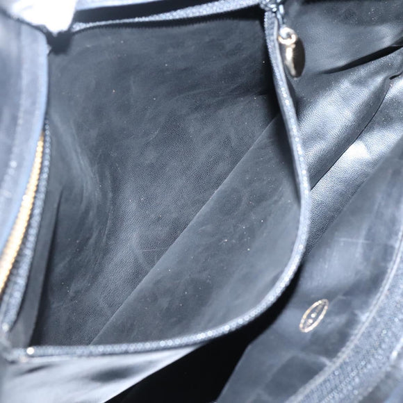 CHANEL V stitch Hand Bag Lamb Skin Black CC Auth bs24282