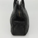 CHANEL V stitch Hand Bag Lamb Skin Black CC Auth bs24282-4