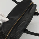 CHANEL V stitch Hand Bag Lamb Skin Black CC Auth bs24282-6