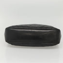 CHANEL V stitch Hand Bag Lamb Skin Black CC Auth bs24282-5