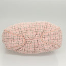 CHANEL Chain Hand Bag tweed Pink Silver CC Auth bs24284V-5