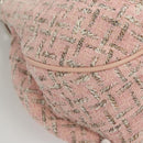 CHANEL Chain Hand Bag tweed Pink Silver CC Auth bs24284V-17
