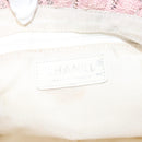 CHANEL Chain Hand Bag tweed Pink Silver CC Auth bs24284V-19