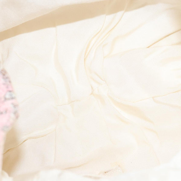 CHANEL Chain Hand Bag tweed Pink Silver CC Auth bs24284V