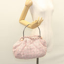 CHANEL Chain Hand Bag tweed Pink Silver CC Auth bs24284V-24
