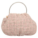 CHANEL Chain Hand Bag tweed Pink Silver CC Auth bs24284V-2