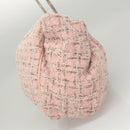 CHANEL Chain Hand Bag tweed Pink Silver CC Auth bs24284V-4