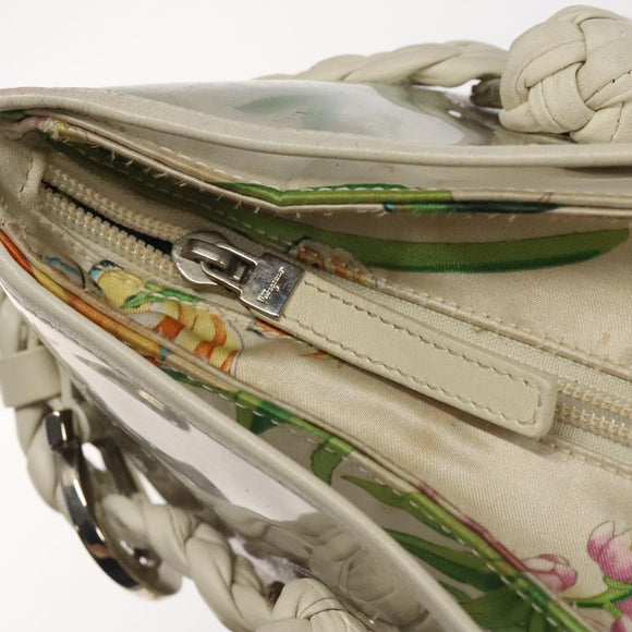 Salvatore Ferragamo Shoulder Bag Vinyl White Auth bs24291