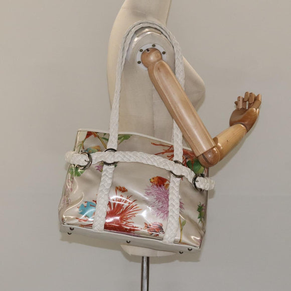 Salvatore Ferragamo Shoulder Bag Vinyl White Auth bs24291