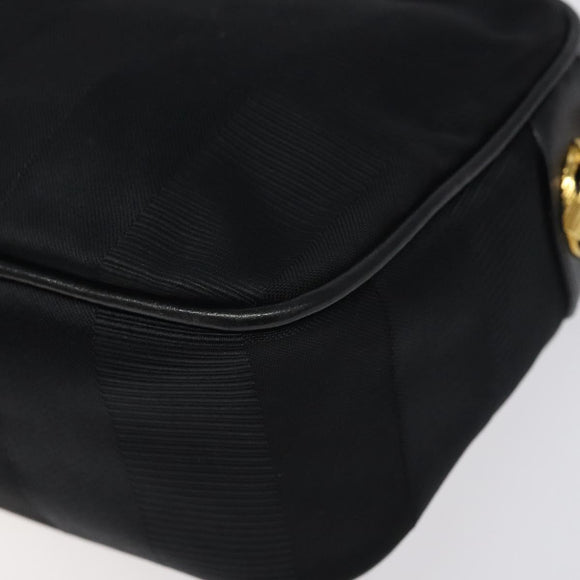 Salvatore Ferragamo Shoulder Bag Canvas Leather Black Auth bs24292