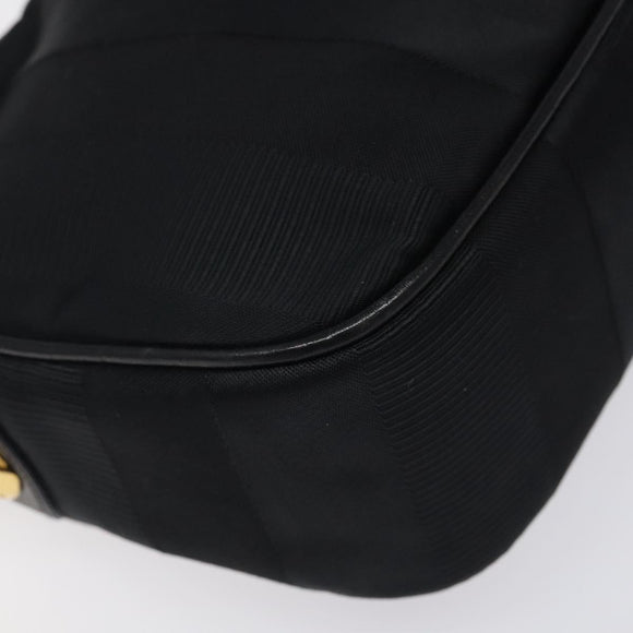 Salvatore Ferragamo Shoulder Bag Canvas Leather Black Auth bs24292