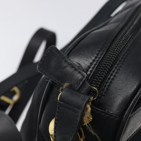 Salvatore Ferragamo Shoulder Bag Canvas Leather Black Auth bs24292