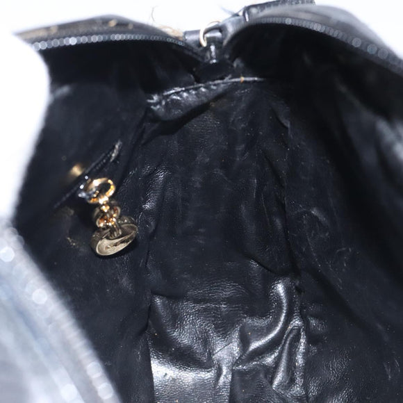 Salvatore Ferragamo Shoulder Bag Canvas Leather Black Auth bs24292