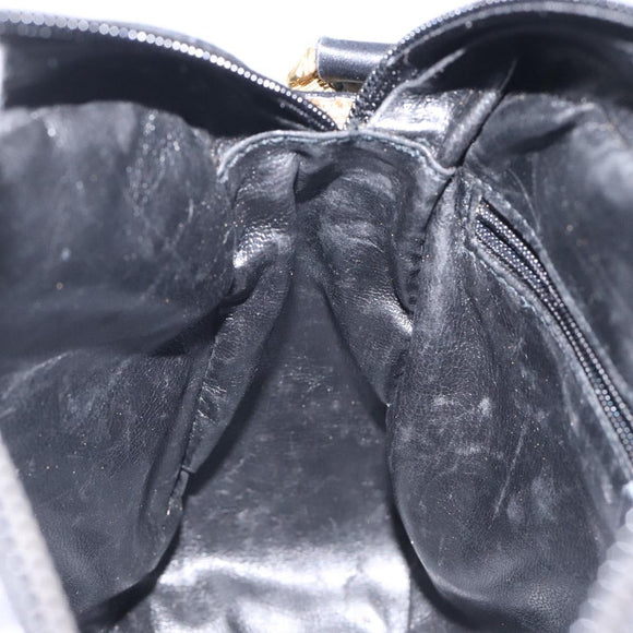 Salvatore Ferragamo Shoulder Bag Canvas Leather Black Auth bs24292