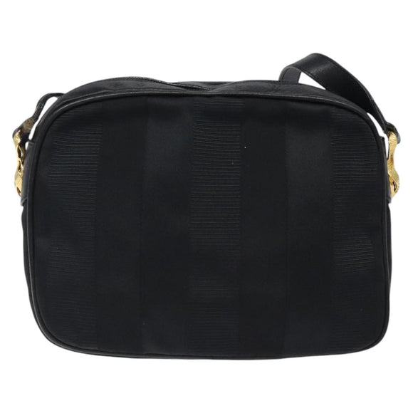 Salvatore Ferragamo Shoulder Bag Canvas Leather Black Auth bs24292