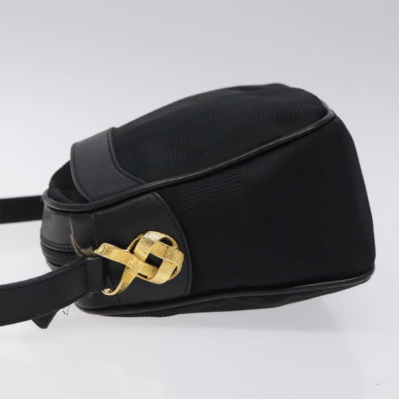 Salvatore Ferragamo Shoulder Bag Canvas Leather Black Auth bs24292