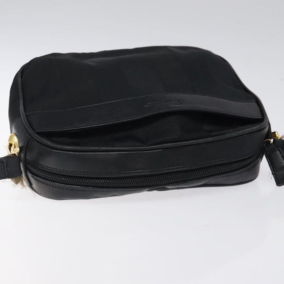 Salvatore Ferragamo Shoulder Bag Canvas Leather Black Auth bs24292