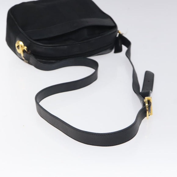 Salvatore Ferragamo Shoulder Bag Canvas Leather Black Auth bs24292