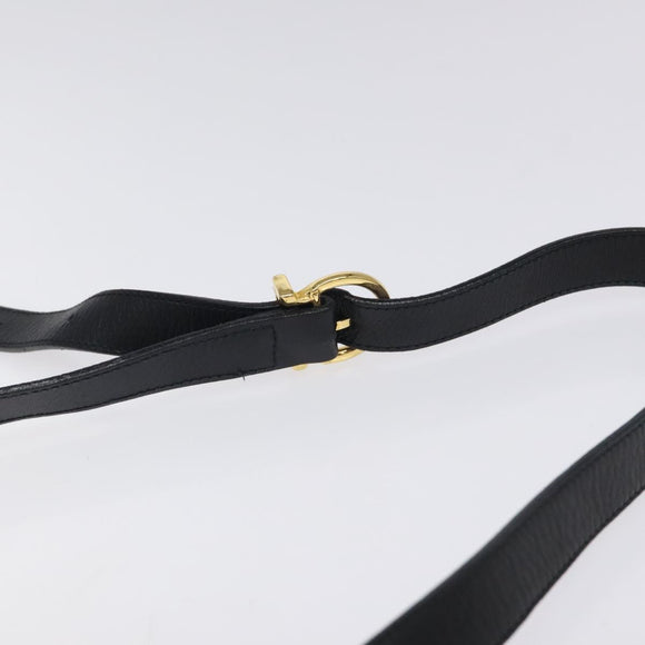 Salvatore Ferragamo Shoulder Bag Canvas Leather Black Auth bs24292