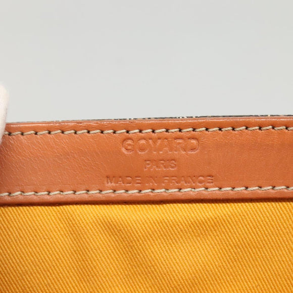 GOYARD Herringbone COMOR GM Tote Bag Leather Black Silver Auth bs24293