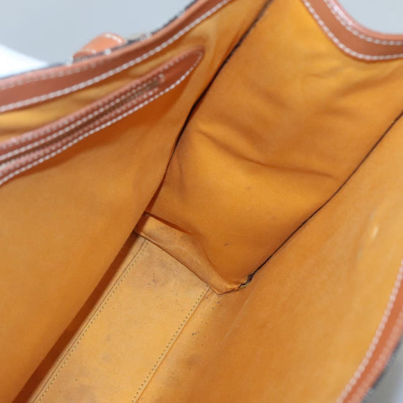 GOYARD Herringbone COMOR GM Tote Bag Leather Black Silver Auth bs24293