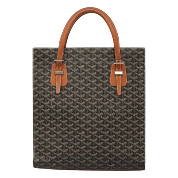 GOYARD Herringbone COMOR GM Tote Bag Leather Black Silver Auth bs24293 - 0
