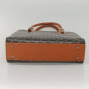 GOYARD Herringbone COMOR GM Tote Bag Leather Black Silver Auth bs24293-9