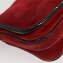 Miu Miu Shoulder Bag Suede Leather Red Black Auth bs24294-16