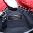 Miu Miu Shoulder Bag Suede Leather Red Black Auth bs24294-18