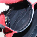 Miu Miu Shoulder Bag Suede Leather Red Black Auth bs24294-11