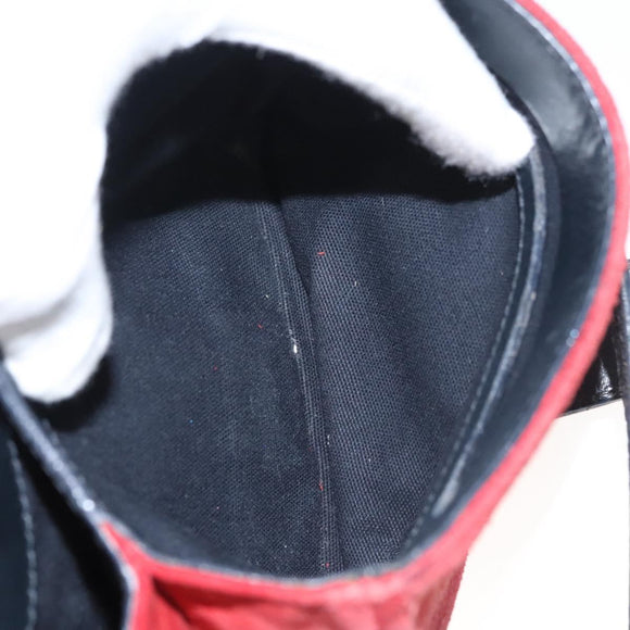 Miu Miu Shoulder Bag Suede Leather Red Black Auth bs24294