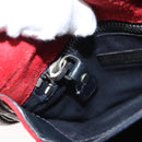 Miu Miu Shoulder Bag Suede Leather Red Black Auth bs24294-21