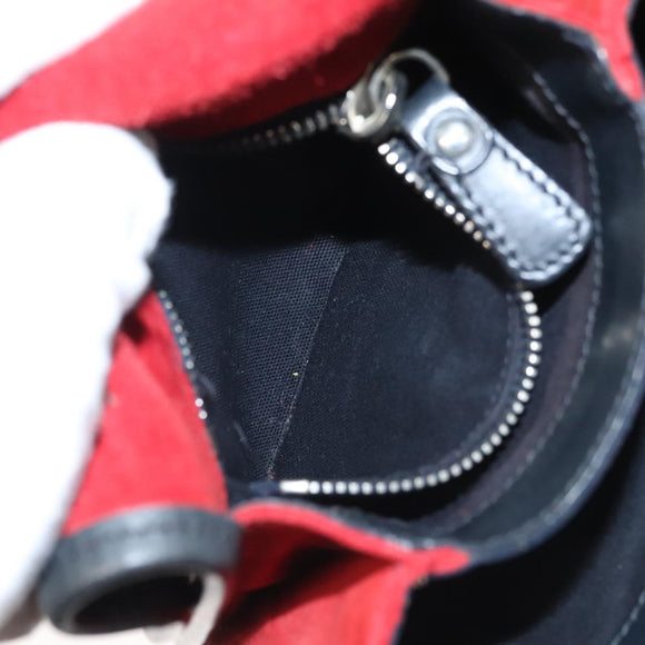 Miu Miu Shoulder Bag Suede Leather Red Black Auth bs24294