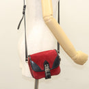 Miu Miu Shoulder Bag Suede Leather Red Black Auth bs24294-23