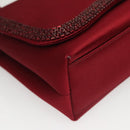 CHANEL Shoulder Bag Satin Red CC Auth bs24300-8