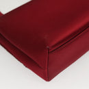 CHANEL Shoulder Bag Satin Red CC Auth bs24300-16