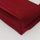 CHANEL Shoulder Bag Satin Red CC Auth bs24300-17