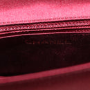 CHANEL Shoulder Bag Satin Red CC Auth bs24300-19