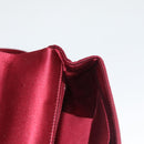 CHANEL Shoulder Bag Satin Red CC Auth bs24300-20