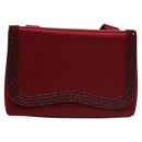 CHANEL Shoulder Bag Satin Red CC Auth bs24300-13
