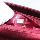 CHANEL Shoulder Bag Satin Red CC Auth bs24300-11