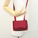CHANEL Shoulder Bag Satin Red CC Auth bs24300-24