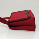CHANEL Shoulder Bag Satin Red CC Auth bs24300-4