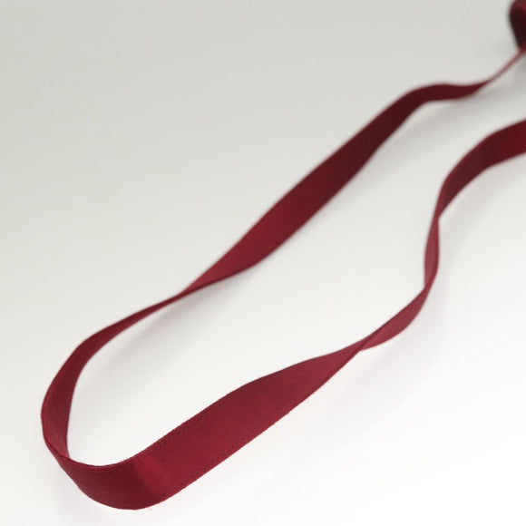 CHANEL Shoulder Bag Satin Red CC Auth bs24300